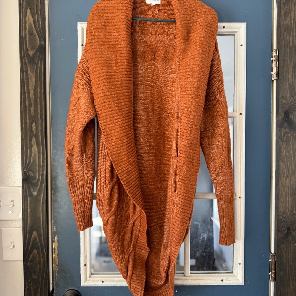 Olive & Oak Women's Orange Cardigan Sweater
